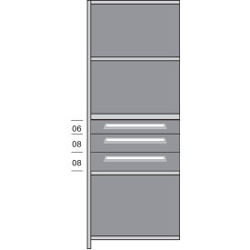 Lyon® 2000 Add-On Beaded Post Drawers in Shelving 36"W x 18"D x 85"H 3 Drawers Gray 