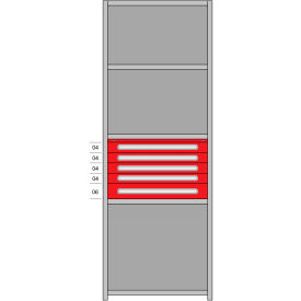 Lyon® 2000 Starter Beaded Post Drawers in Shelving 36"W x 18"D x 85"H 5 Drawers Gray 