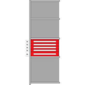 Lyon® 2000 Add-On Beaded Post Drawers in Shelving 36"W x 24"D x 85"H 5 Drawers Gray 