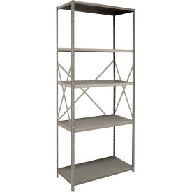 Lyon® 2000 5 Shelf Open Steel Shelving 36"W x 12"D x 85"H Angle Post Starter Dove Gray 