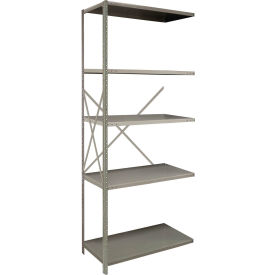 Lyon® 2000 5 Shelf Open Steel Shelving 36"W x 18"D x 85"H Angle Post Add-On Dove Gray 