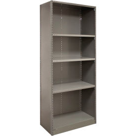 Lyon® 2000 5 Shelf Closed Steel Shelving Angle Post 36"W x 12"D x 85"H Starter Dove Gray 