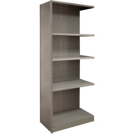 Lyon® 2000 5 Shelf Closed Steel Shelving Angle Post 36"W x 18"D x 85"H Add On Dove Gray 