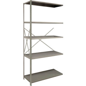 Lyon® 2000 5 Shelf Open Steel Shelving 48"W x 18"D x 85"H Angle Post Add-On Dove Gray 