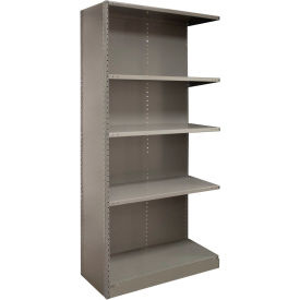Lyon® 2000 5 Shelf Closed Steel Shelving Angle Post 48"W x 24"D x 85"H Add On Dove Gray 