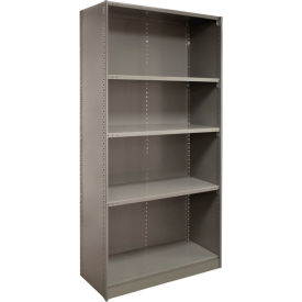 Lyon® 2000 5 Shelf Closed Steel Shelving Beaded Post 48"W x 24"D x 85"H Starter Dove Gray 