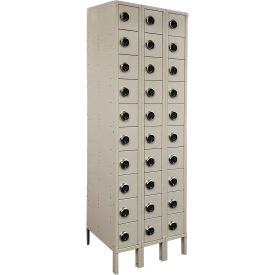 Lyon® 10 Tier 30 Door Cell Phone Locker w/ Digital Lock 27"W x 18"D x 78"H Putty Assembled 