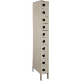 Lyon® 10 Tier 10 Door Cell Phone Locker w/ Digital Lock 9"W x 18"D x 78"H Putty Assembled 