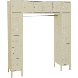 Set-Up Box 6-Tier Locker, 69"W x 18"D x 78"H, 16 Door, 1 Wide, Steel, Putty, Assembled view 2
