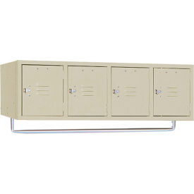 Horizontal Section Box Locker, 1-Tier, 45"W x 18"D x 13-3/4"H, 4 Door, Putty, Unassembled view 2