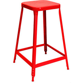 Lyon® 1901 24" High Metal Counter Stool Roaring Red Powder Coat 