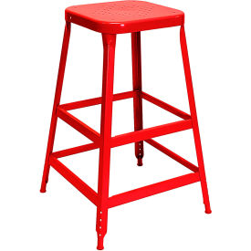 Lyon® 1901 30" High Metal Bar Stool Roaring Red Powder Coat 
