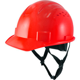 General Electric GH326 Vented Cap Style Hard Hat 4-Point Adjustable Ratchet Suspension Red