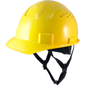 General Electric GH326 Vented Cap Style Hard Hat 4-Point Adjustable Ratchet Suspension Yellow