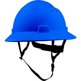 General Electric GH328 Vented Full Brim Hard Hat 4-Point Adjustable Ratchet Suspension Blue