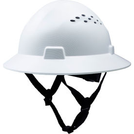 General Electric GH328 Vented Full Brim Hard Hat 4-Point Adjustable Ratchet Suspension White