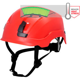 General Electric GH400 Vented Safety Helmet 4-Point Adjustable Ratchet Suspension Red