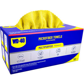 170 GSM Extra Absorbent Microfiber Towel, 12" x 12", Yellow, 50 Towels/Pack view 2