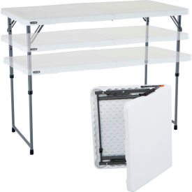 Lifetime® Adjustable Height Plastic Fold-In-Half Table 24" x 48" White