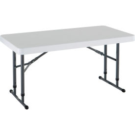 Lifetime® Adjustable Height Plastic Folding Table 24" x 48" White