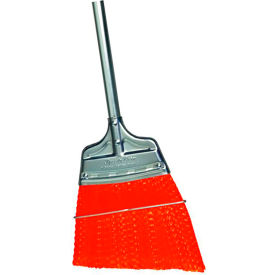 GORDON BRUSH MFG 437223 Milwaukee Dustless Upright Angled Broom, Red Flagged Polypropylene with Steel Handle image.