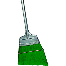 GORDON BRUSH MFG 437233 Milwaukee Dustless Upright Angled Broom, Green Flagged Polypropylene with Steel Handle image.