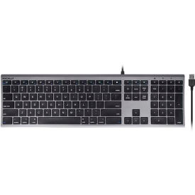 Securityman ACEKEYSG Macally Ultra Slim USB Wired Keyboard for Mac and PC, Space Gray image.