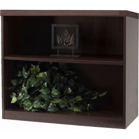 Safco Products AB2S36LDC Safco® Aberdeen Series 36"W 2 Shelf Quarter Round with 1 Fixed Shelf Mocha image.