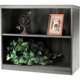 Safco Products AB2S36LGS Safco® Aberdeen Series 2 Shelf Bookcase with 1 Fixed Shelf Gray Steel image.