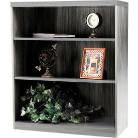 Safco Products AB3S36LGS Safco® Aberdeen Series 3 Shelf Bookcase with 1 Fixed Shelf Gray Steel image.