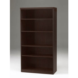 Safco Products AB5S36LDC*** Safco® Aberdeen Series 5 Shelf Quarter Round with 1 Fixed Shelf Mocha image.