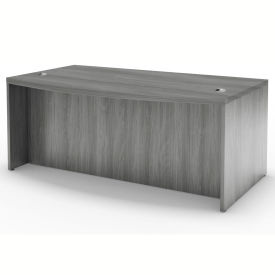 Safco Products ABD7242LGS Safco® Aberdeen 72"W Bow Front Desk 72"W x 42"D x 29-1/2"H Gray Steel image.