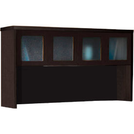 Safco Products AHG72LDC Safco® Aberdeen 72"W Hutch with Glass Doors 72"W x 15"D x 39-1/8"H Mocha image.