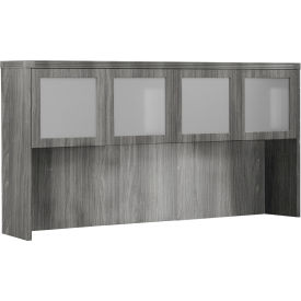 Safco Products AHG72LGS Safco® Aberdeen 72"W Hutch with Glass Doors 72"W x 15"D x 39-1/8"H Gray Steel image.