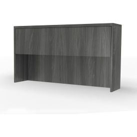 Safco Products AHW72LGS Safco® Aberdeen 72"W Hutch with Wood Doors 72"W x 15"D x 39-1/8"H Gray Steel image.