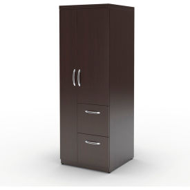 Safco Products APSTLDC Safco® Aberdeen Series Personal Storage Tower Including 2 File Drawers Mocha image.