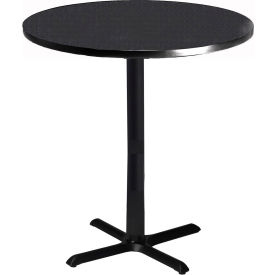 Safco Products CA30RHBTANT Safco® Bistro Series 30" Round Bar Height Restaurant Table, Anthracite Table/Black Base image.