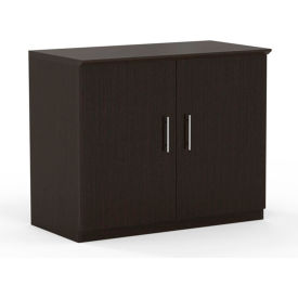 Safco Products MSCLDC Safco® Medina Series 36" Storage Cabinet with Wood Doors Mocha image.