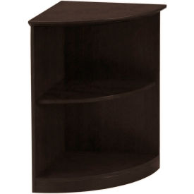 Safco Products MVBQ2LDC Safco® Medina Series Quarter-Round Corner 2 Shelf Bookcase Mocha image.