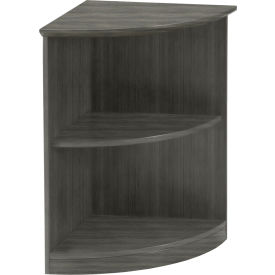 Safco Products MVBQ2LGS Safco® Medina Series Quarter-Round Corner 2 Shelf Bookcase Gray Steel image.
