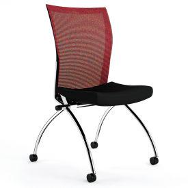 Safco Products TSH2BR Safco® Valoré Training Series Mesh Fabric High-Back Chair with Casters Red - 2 Pack image.
