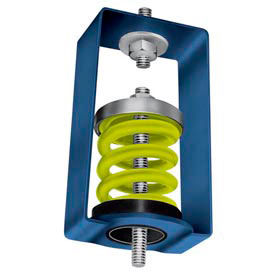 Mason Industries HS-A-125 Spring Vibration Isolation Hanger - 2-3/4"L x 3-3/4"W x 5-3/4"H Brown image.