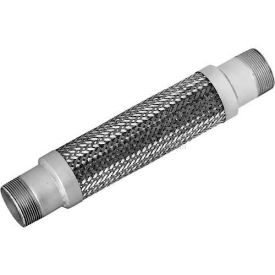 Mason Industries MN 1.25x8.5 Stainless Steel Braided Hose With Threaded Nipples 1-1/4 x 8-1/2 image.
