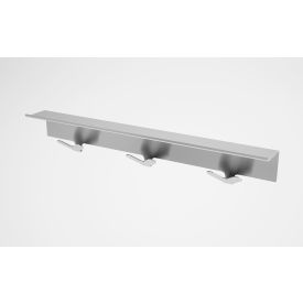 Magnuson Group Wall Mount Coat Hook Strip 30"W x 3-11/16"D x 5-1/4"H Silver with Clear Coat Finish 