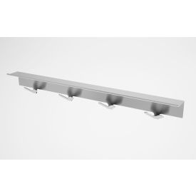 Magnuson Group Wall Mount Coat Hook Strip 40"W x 3-11/16"D x 5-1/4"H Silver with Clear Coat Finish 
