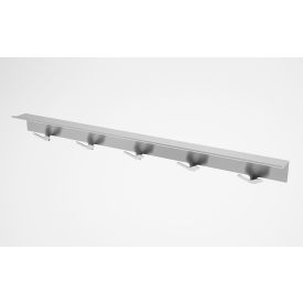 Magnuson Group Wall Mount Coat Hook Strip 50"W x 3-11/16"D x 5-1/4"H Silver with Clear Coat Finish 