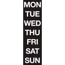Magna Visual Inc FH-27 Magnetic Headings Days Of The Week, White on Black image.