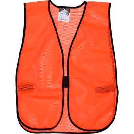 MCR Safety V201 MCR™ V201 Safety Vest, Polyester Mesh, Hook Closure, Orange, One Size image.