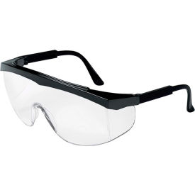 MCR Safety SS010 MCR Safety SS010 Stratos® Safety Glasses, Black Frame, Clear Uncoated Lens image.