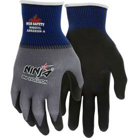 MCR Safety N96051L MCR Safety Ninja Evolution Gloves,15 Gauge Ingenia, Nitrile Coated Palm/Fingertips, 12 Pairs image.